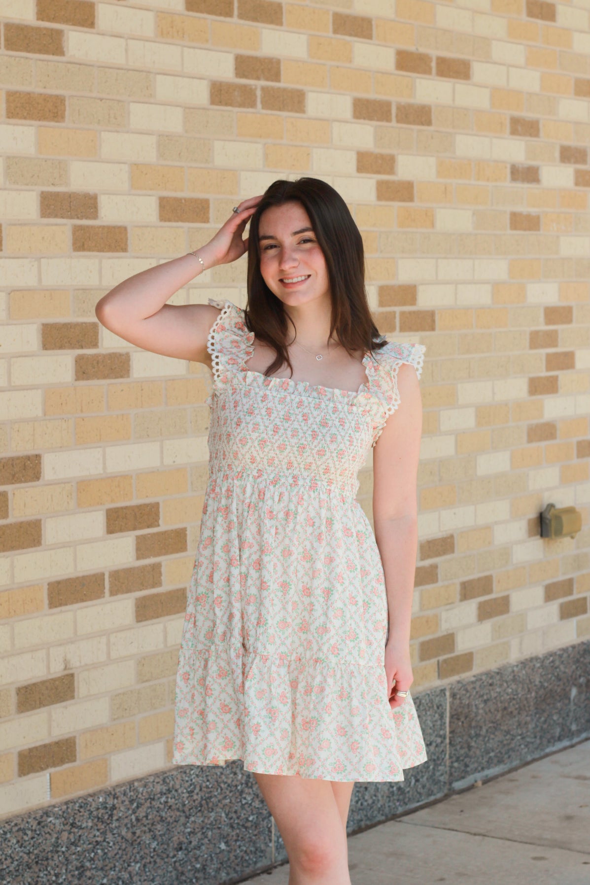 Floral Trellis Pattern Dress