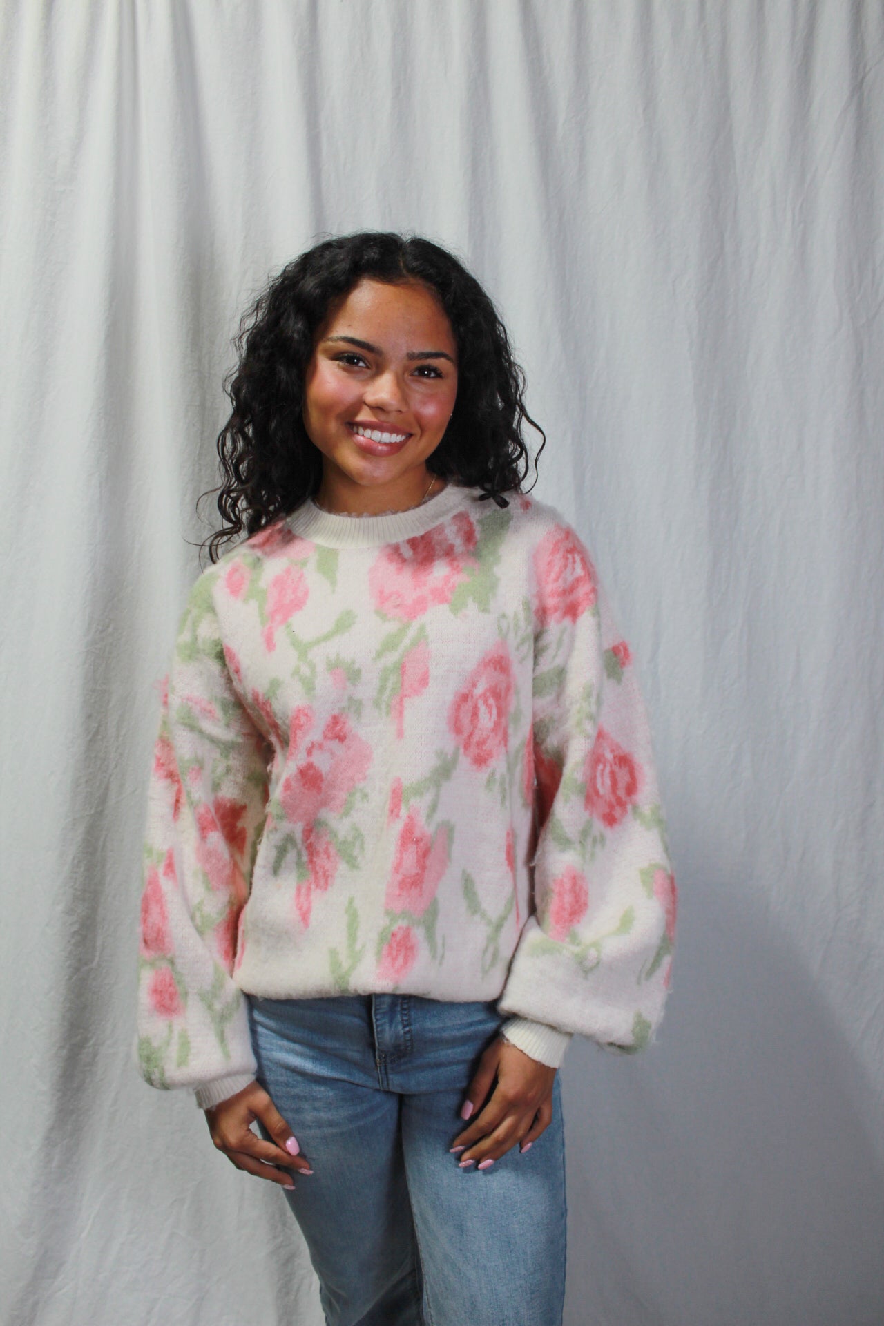 Oversized Floral Sweater