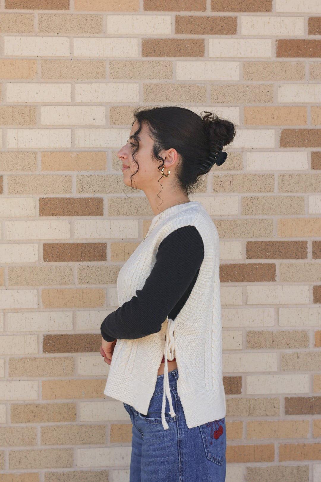 Side Tie Sweater Vest