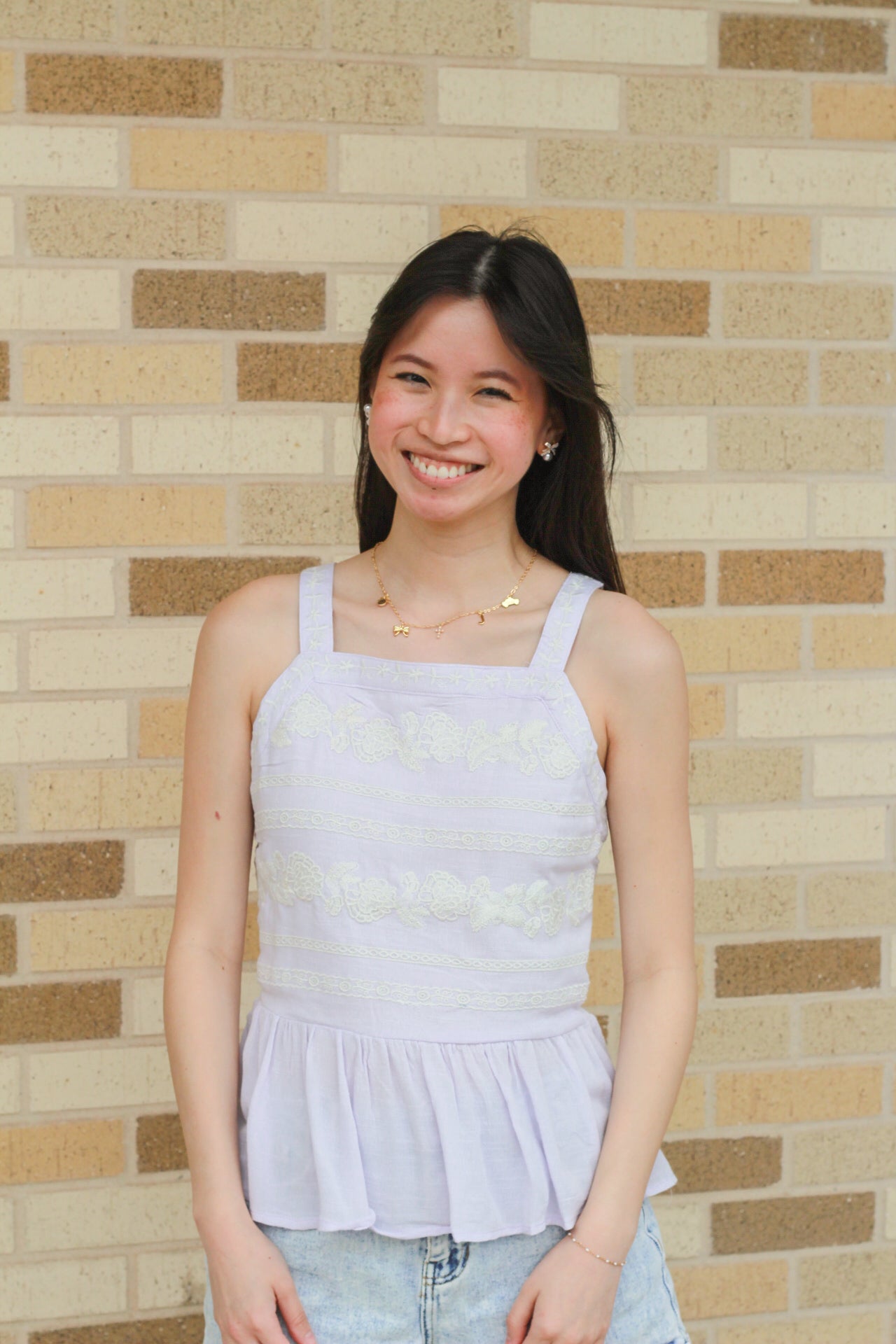 Lilac Embroidered Tank