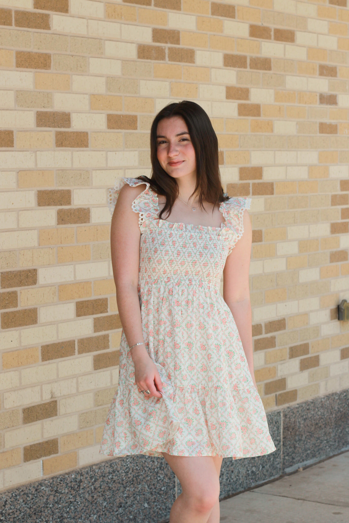 Floral Trellis Pattern Dress