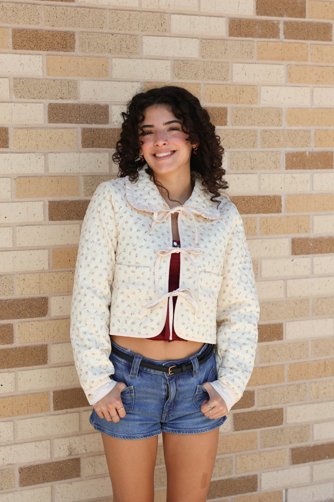 Floral Quilted Collar Jacket