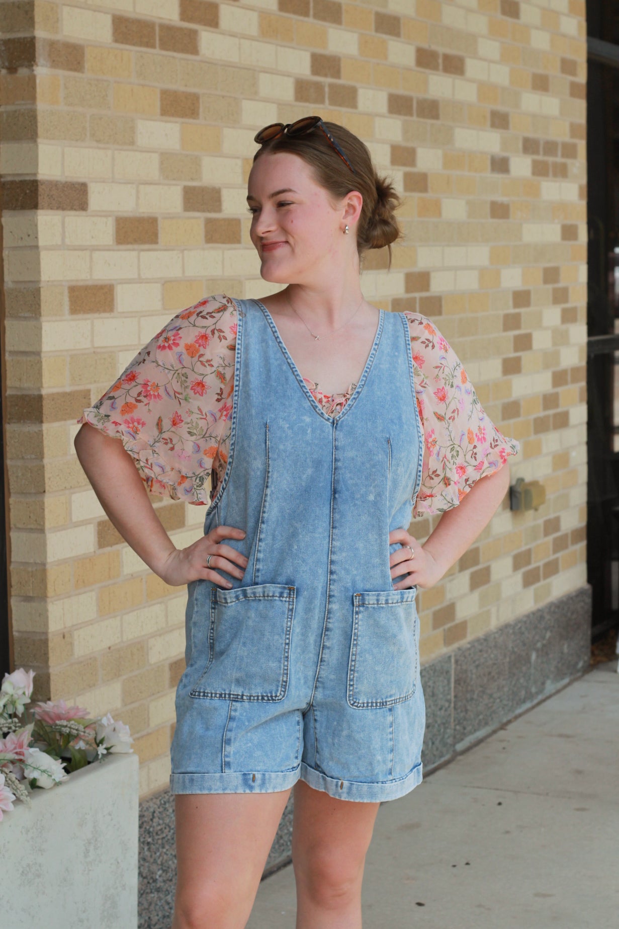 Denim Overall Romper