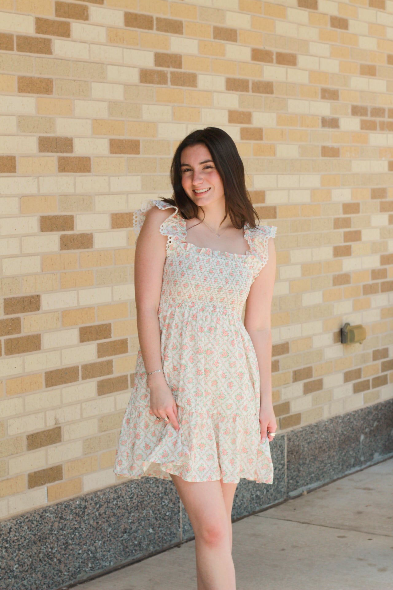 Floral Trellis Pattern Dress