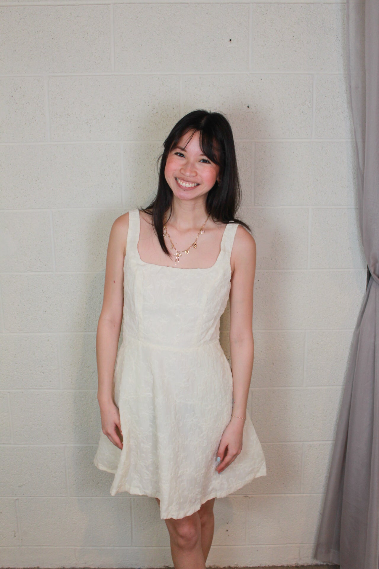 Cream Flower Dress
