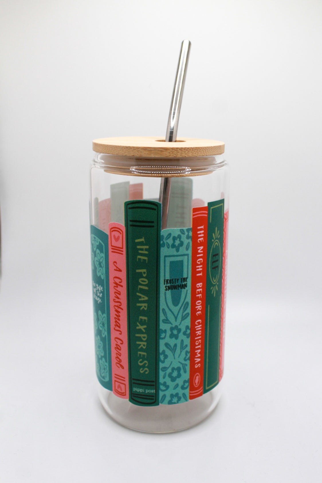 Holiday Book Glass Can