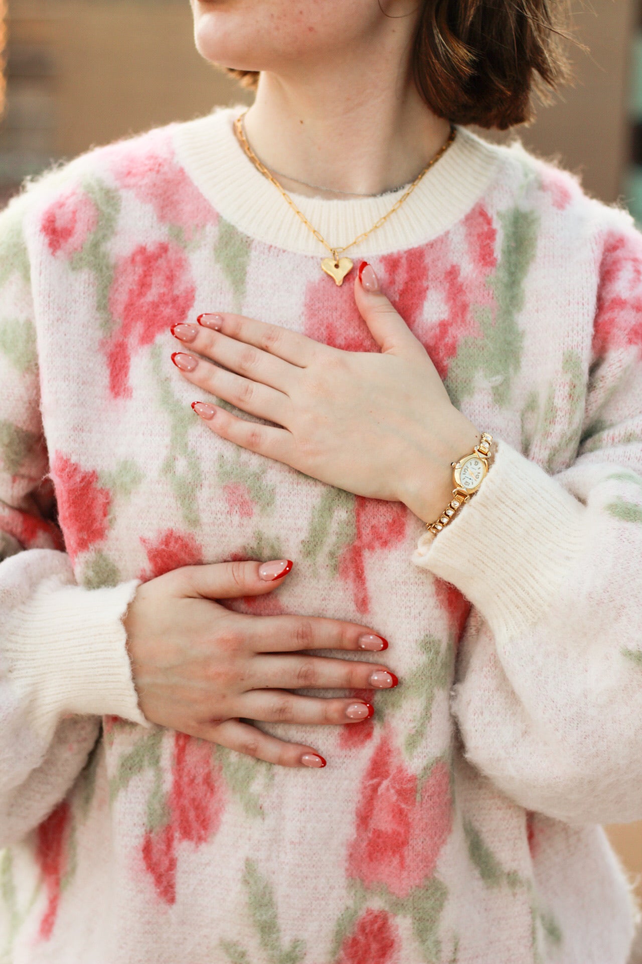 Oversized Floral Sweater