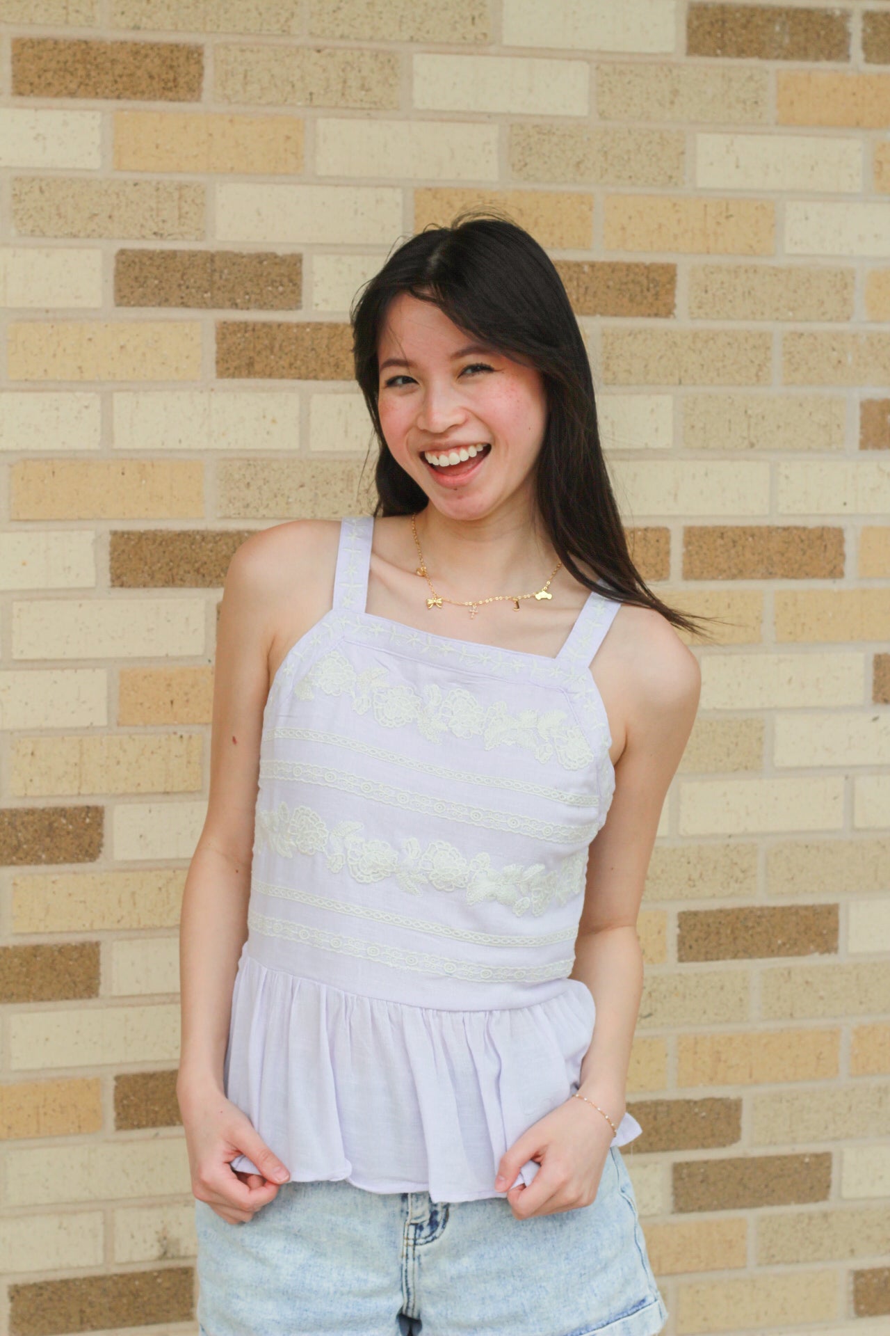 Lilac Embroidered Tank