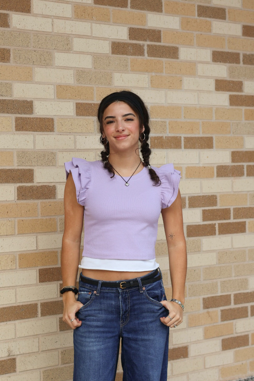 Lavender Knit Crop Top