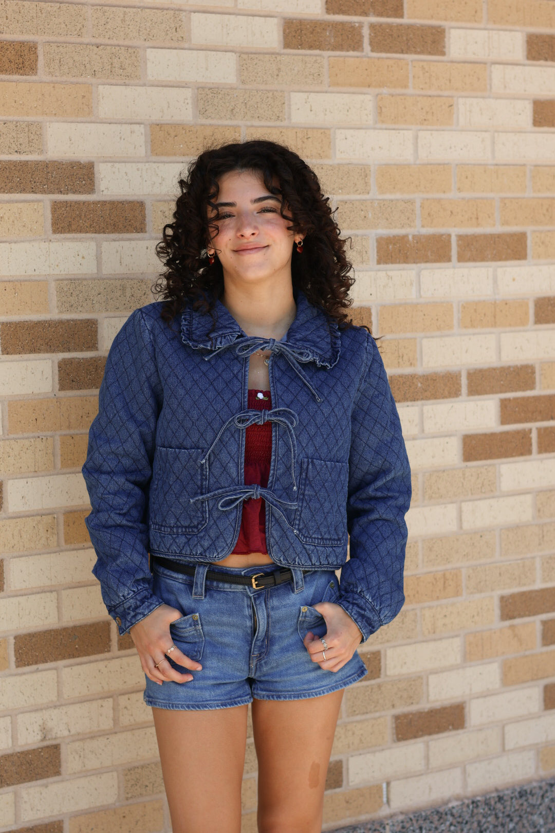 Denim Quilted Collar Jacket