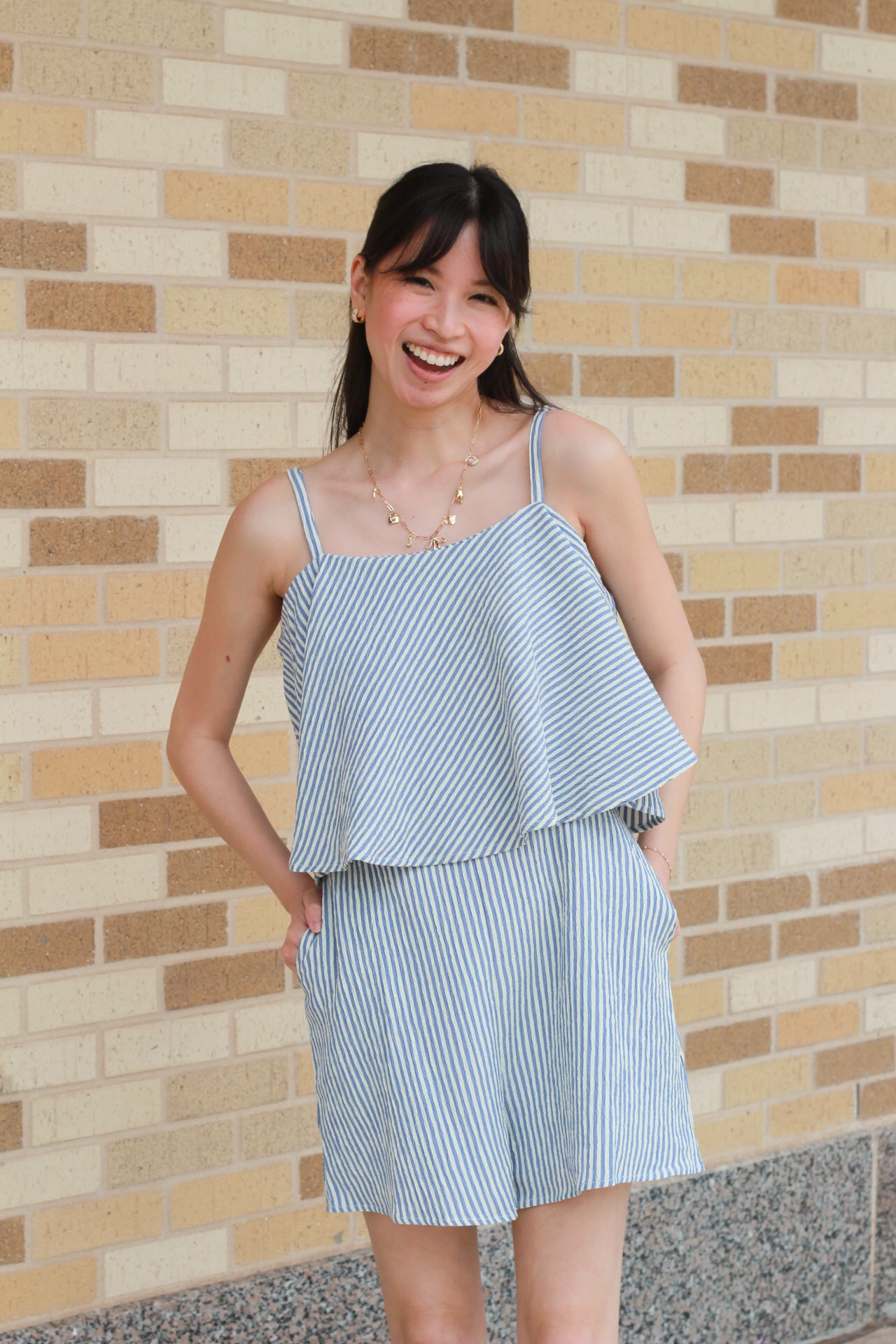 Striped Ruffle Romper