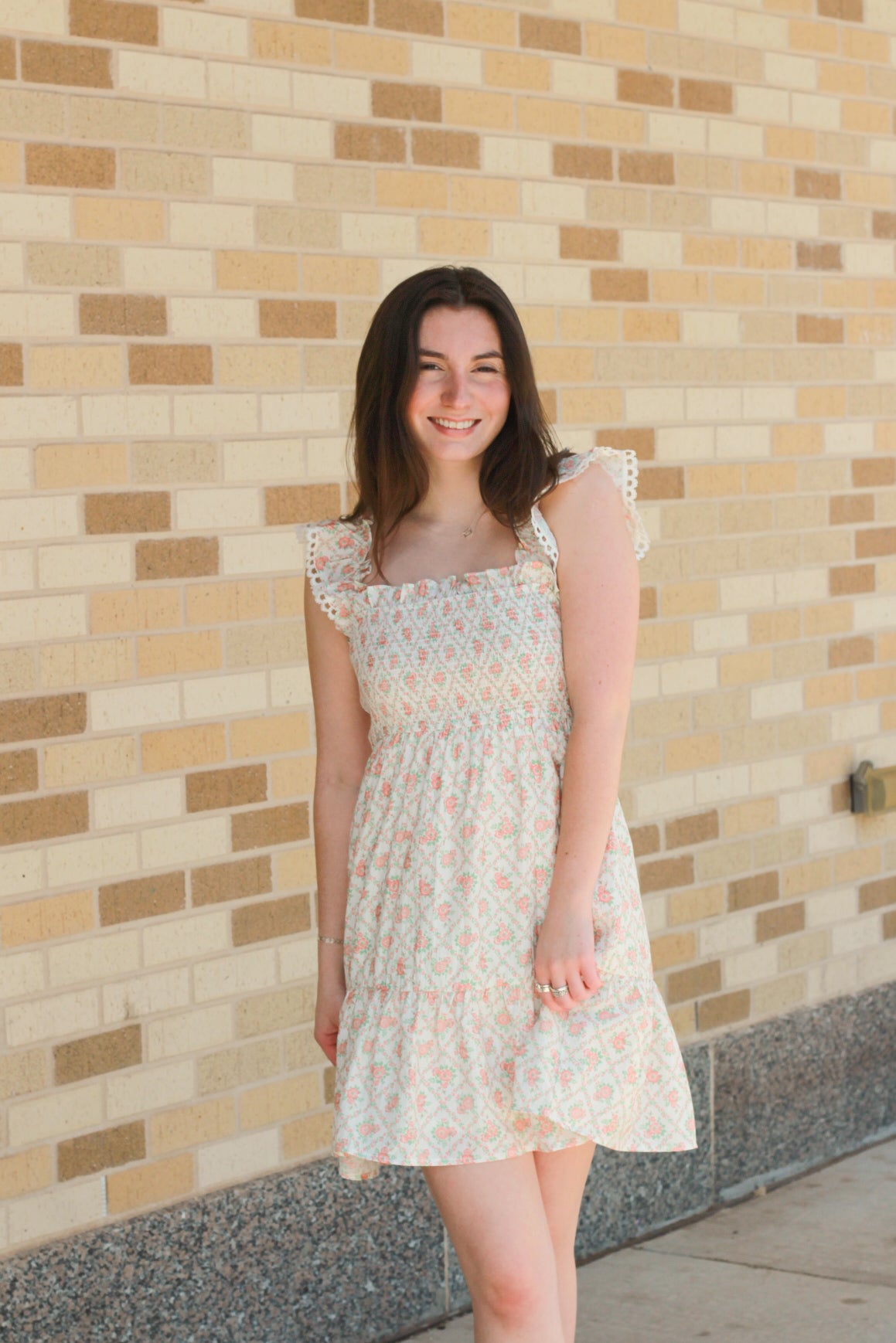 Floral Trellis Pattern Dress