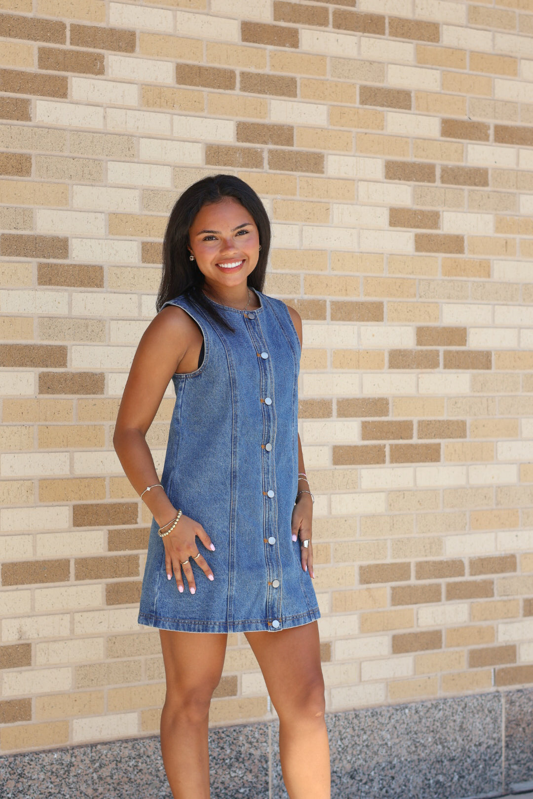 Denim Button Dress