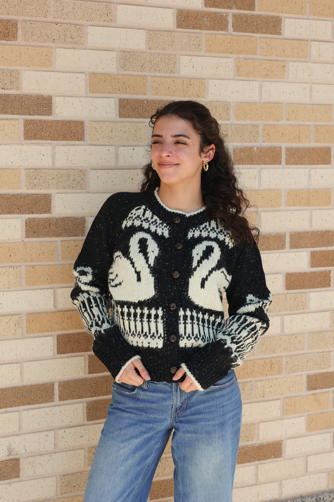 Swan Cardigan Sweater