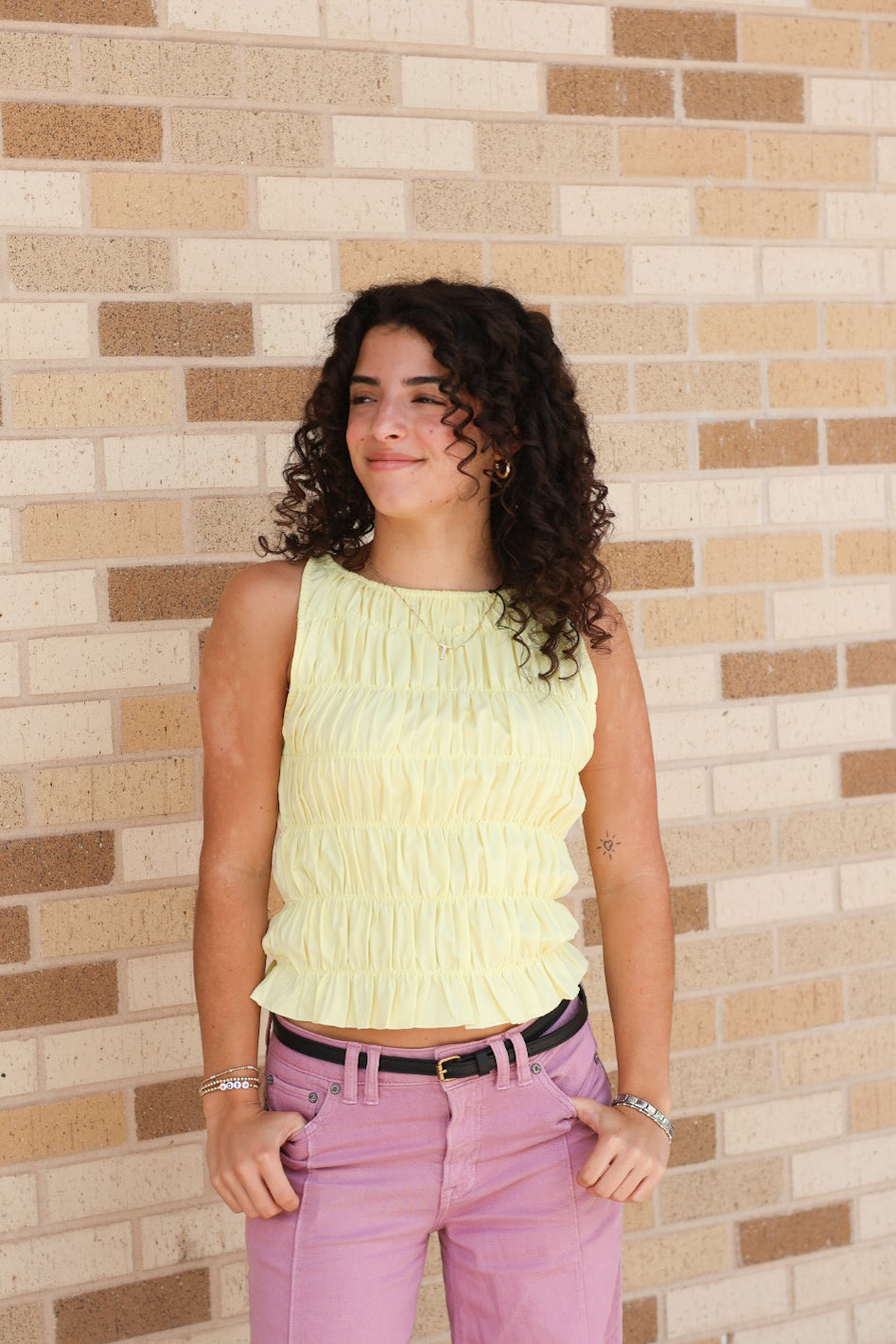 Smocked Boat Neck Top