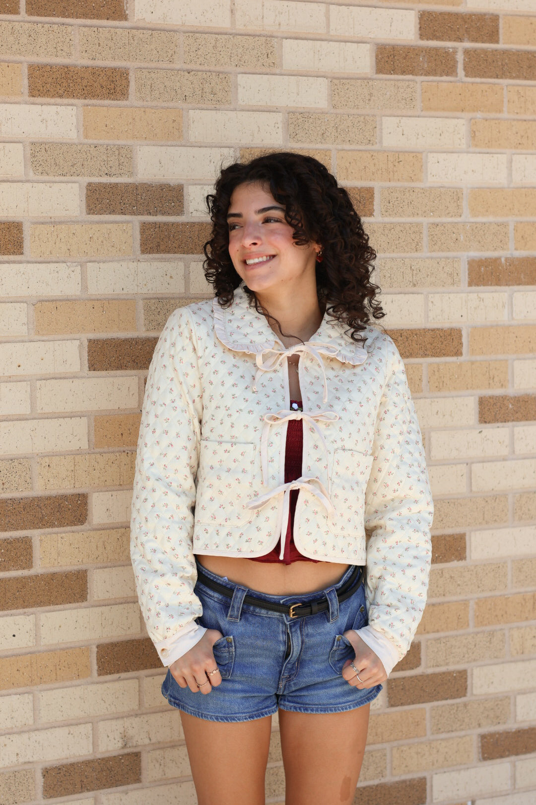 Floral Quilted Collar Jacket