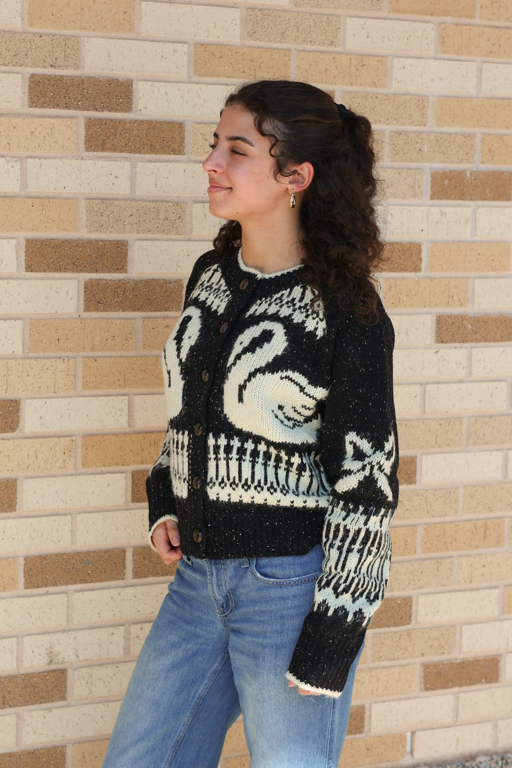 Swan Cardigan Sweater