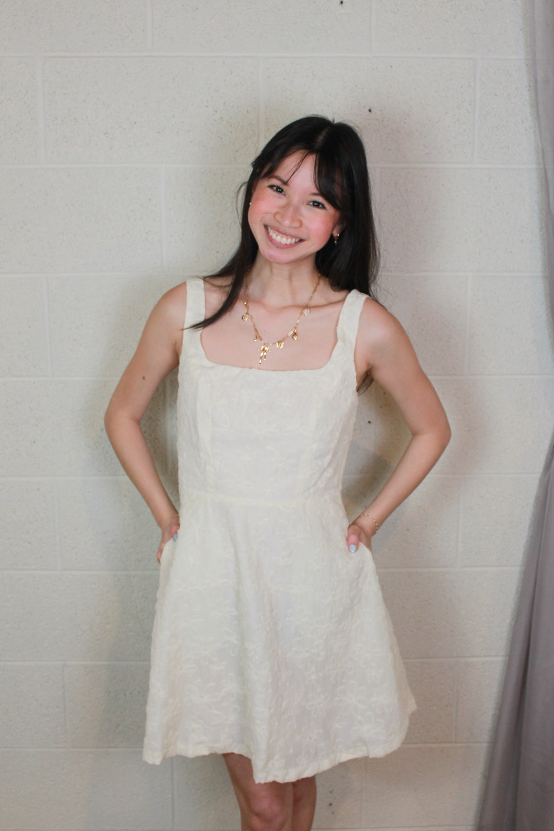 Cream Flower Dress