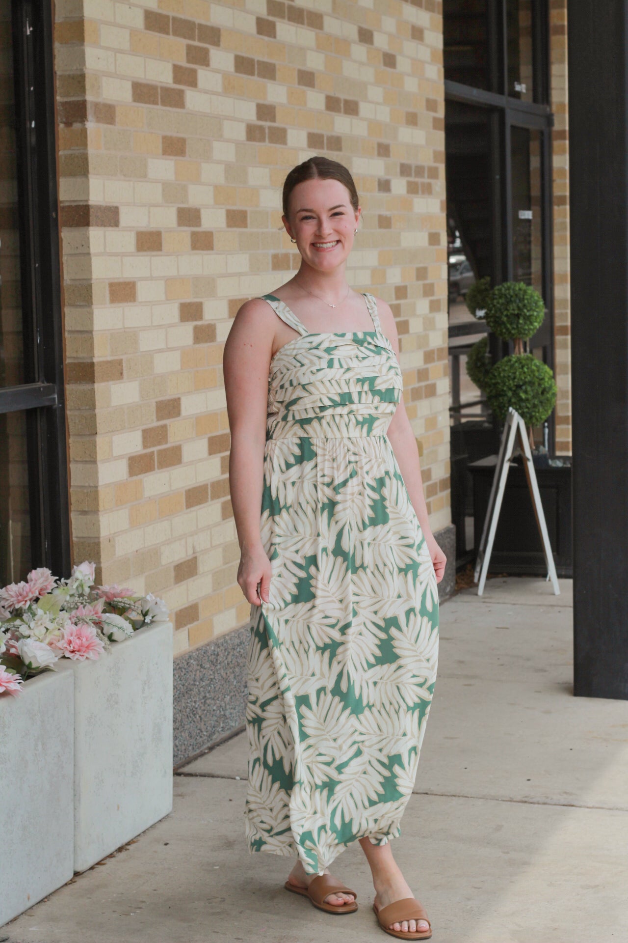 Leaf Pleated Dress
