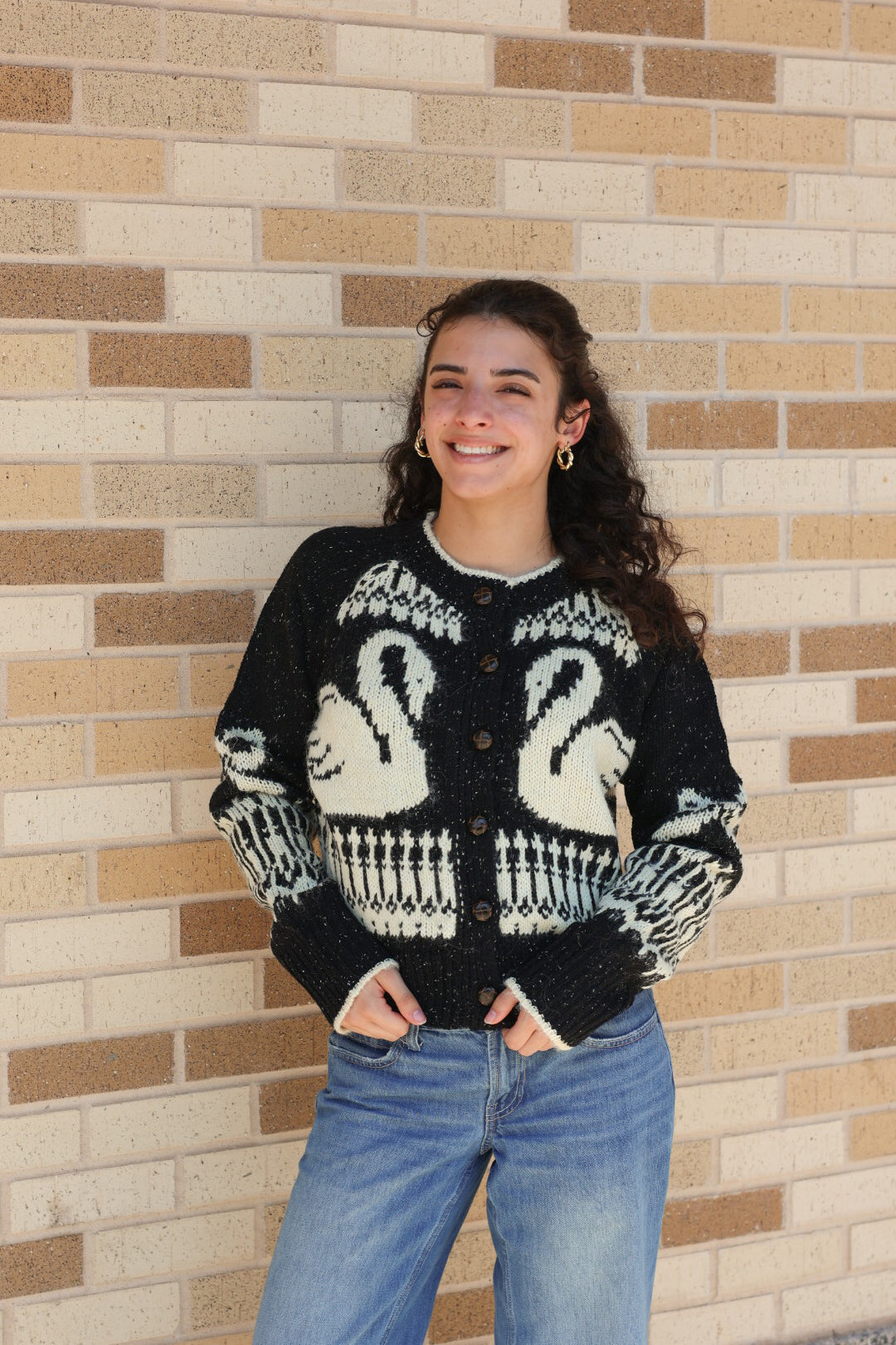 Swan Cardigan Sweater