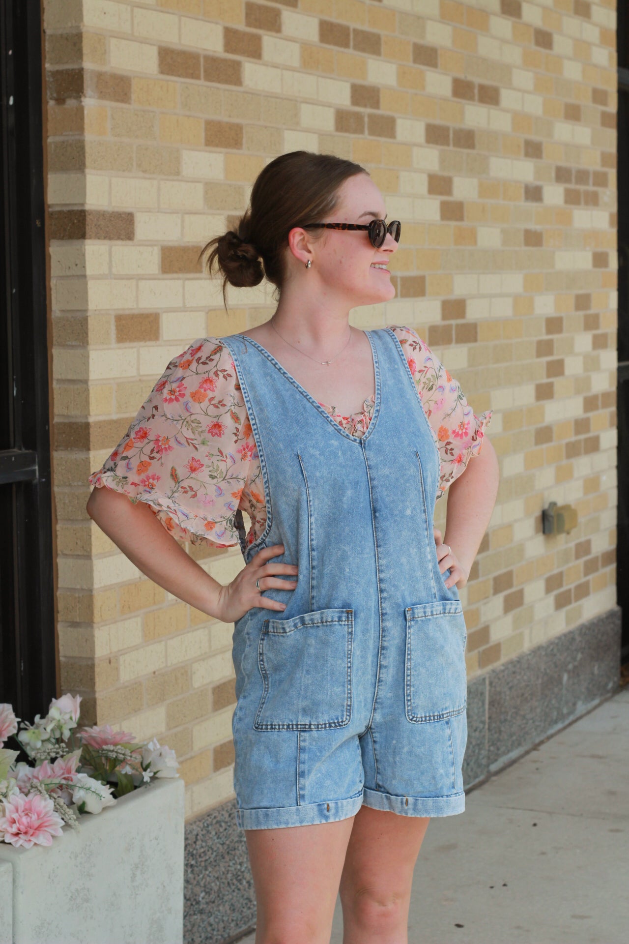 Denim Overall Romper