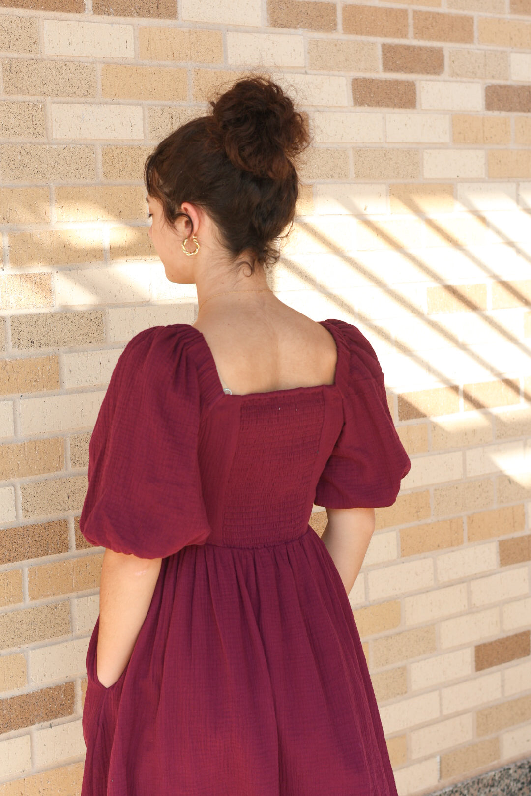 Deep Plum Pleated Dress