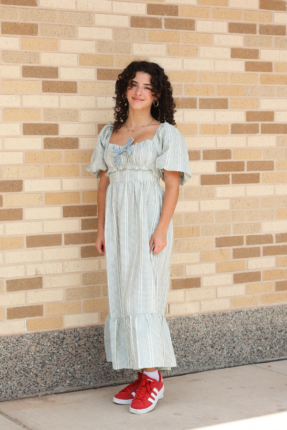 Dusty Blue Puff Sleeve Dress