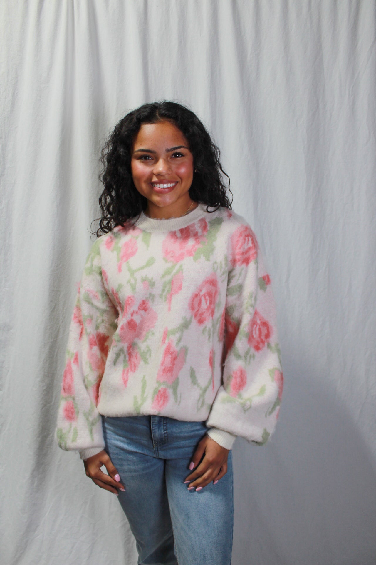 Oversized Floral Sweater