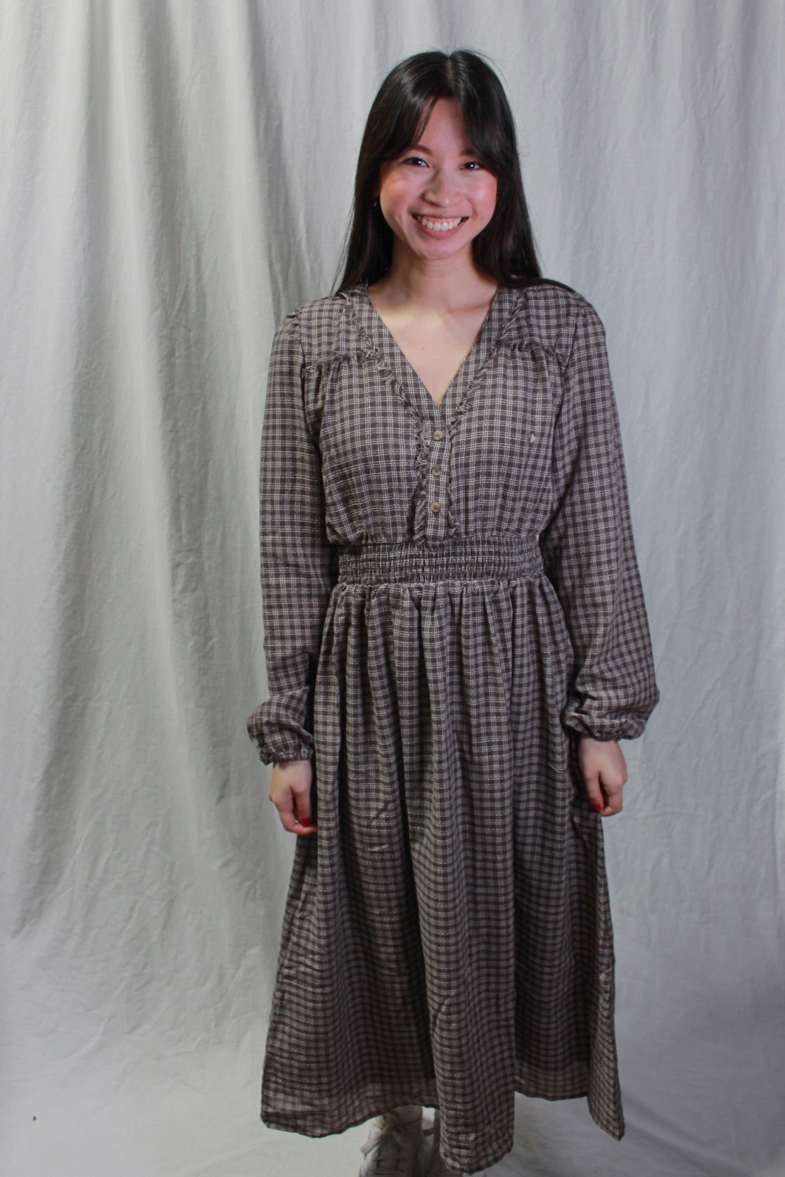 Plaid Long Sleeve Dress