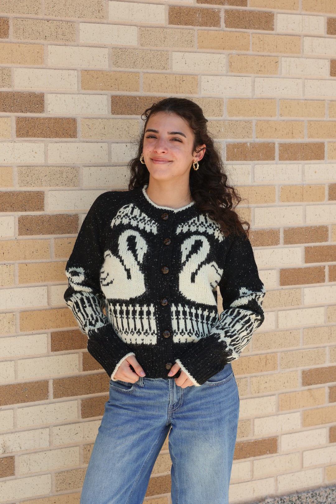 Swan Cardigan Sweater