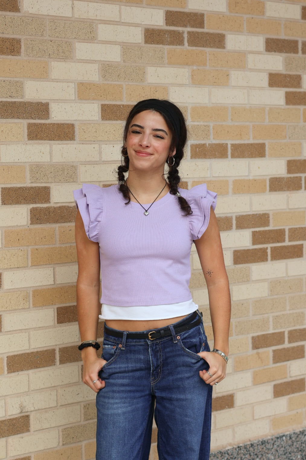 Lavender Knit Crop Top