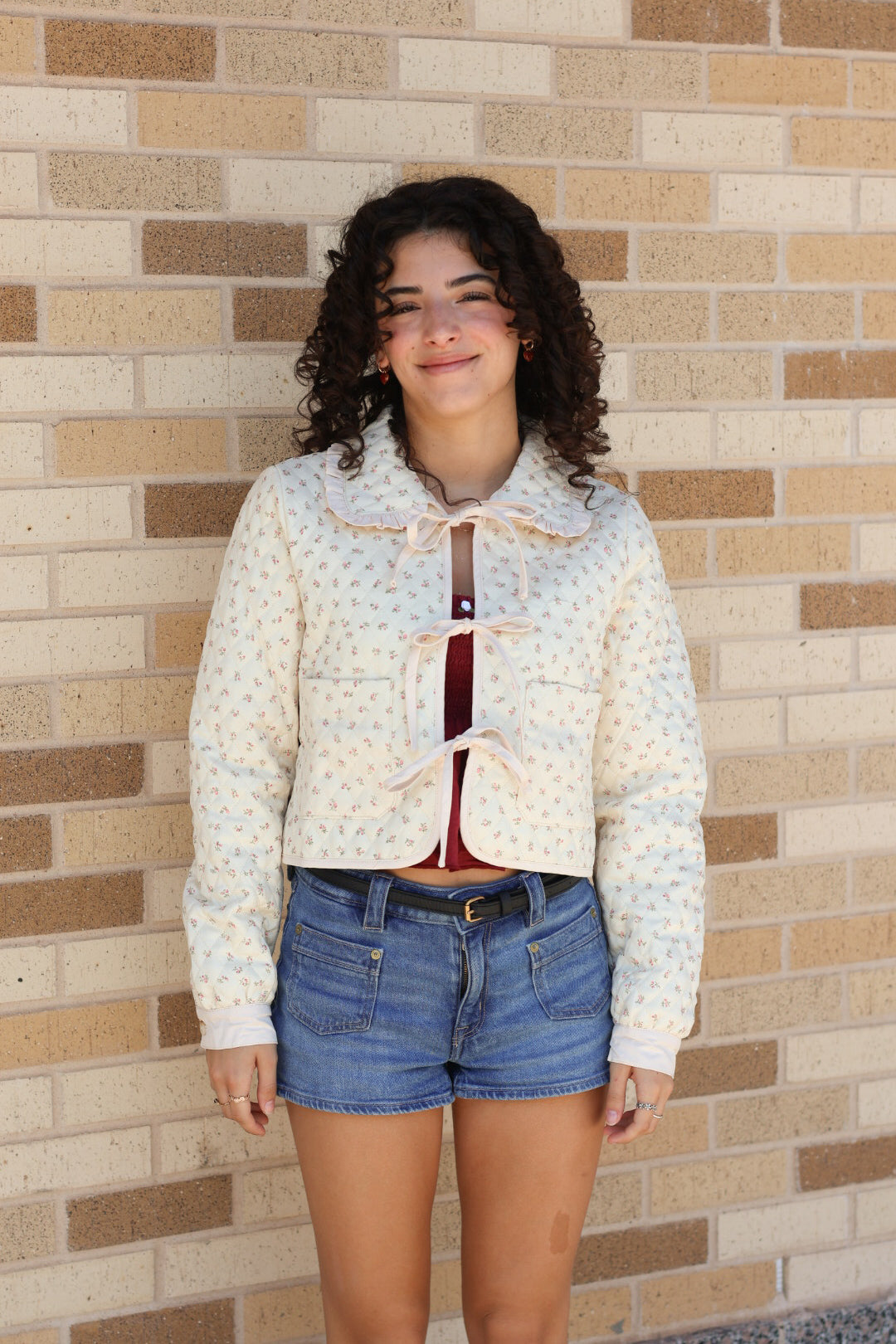 Floral Quilted Collar Jacket