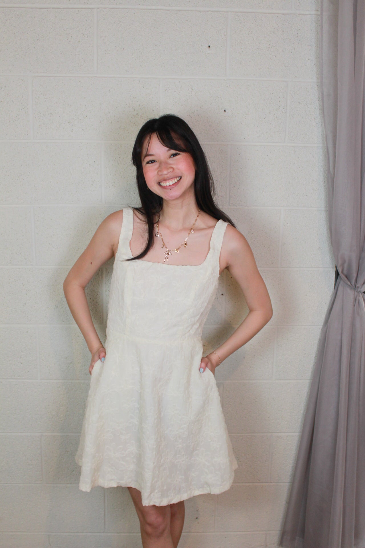 Cream Flower Dress