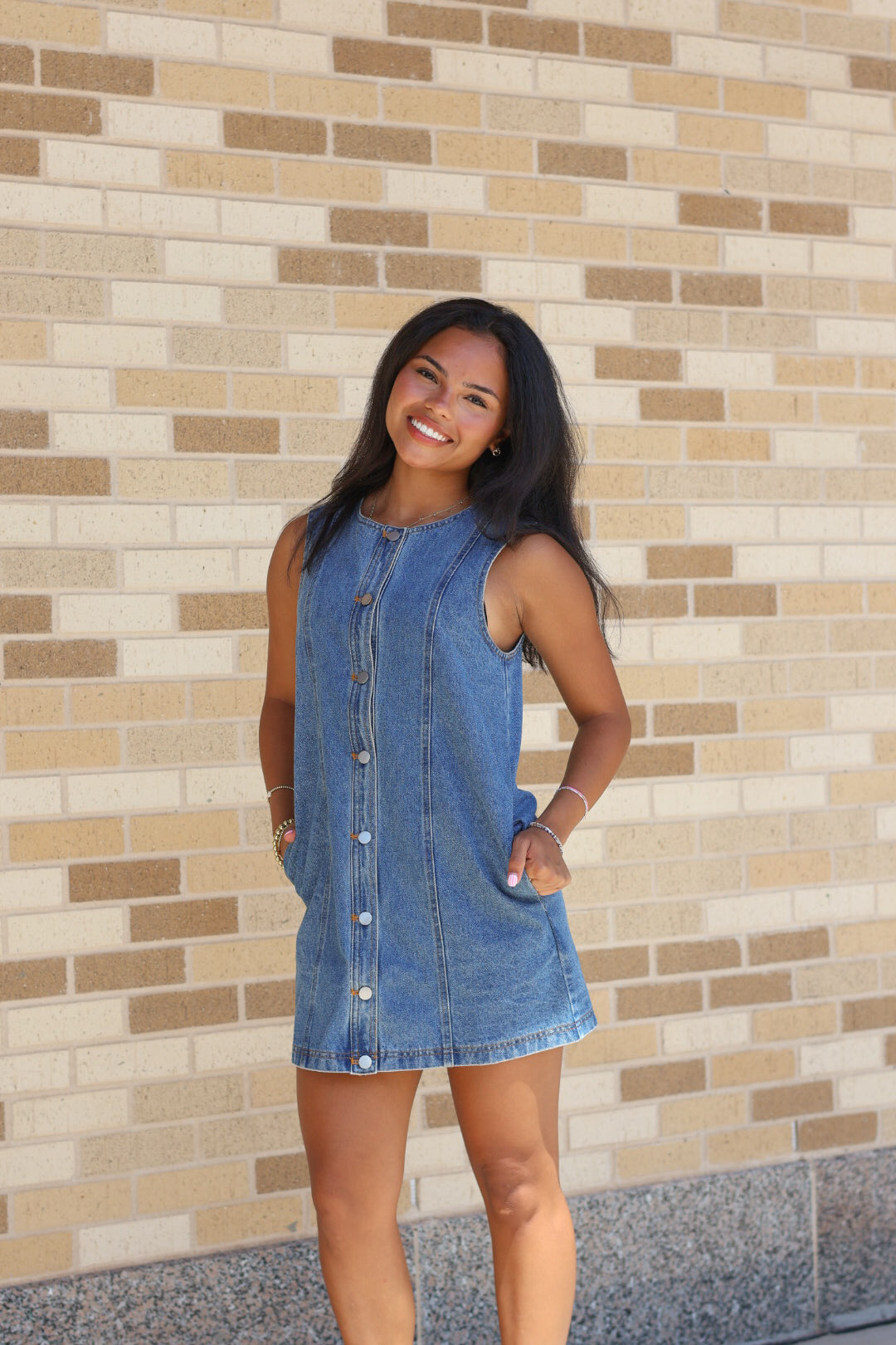 Denim Button Dress
