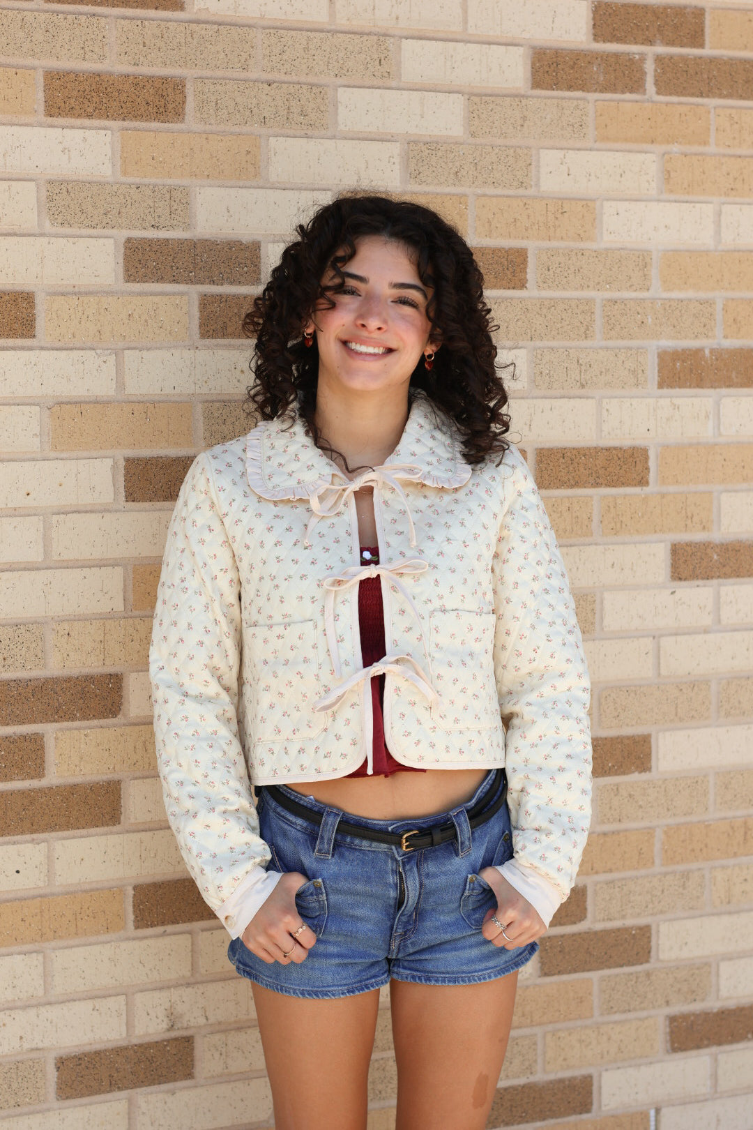 Floral Quilted Collar Jacket