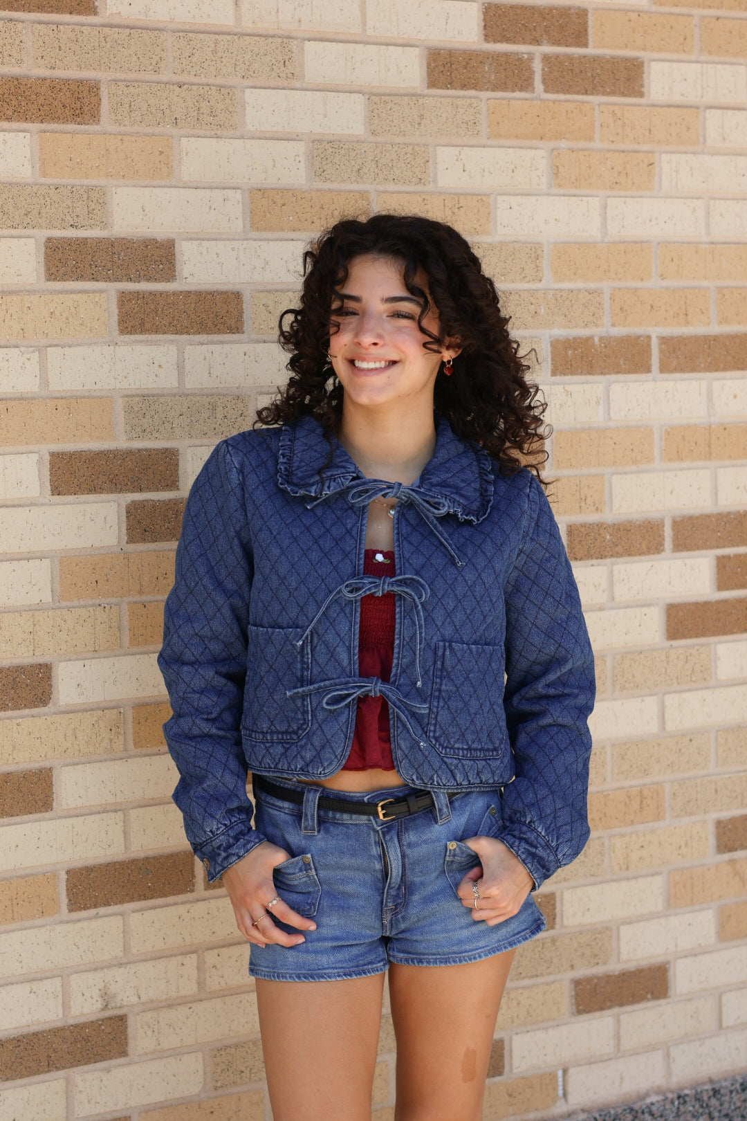 Denim Quilted Collar Jacket