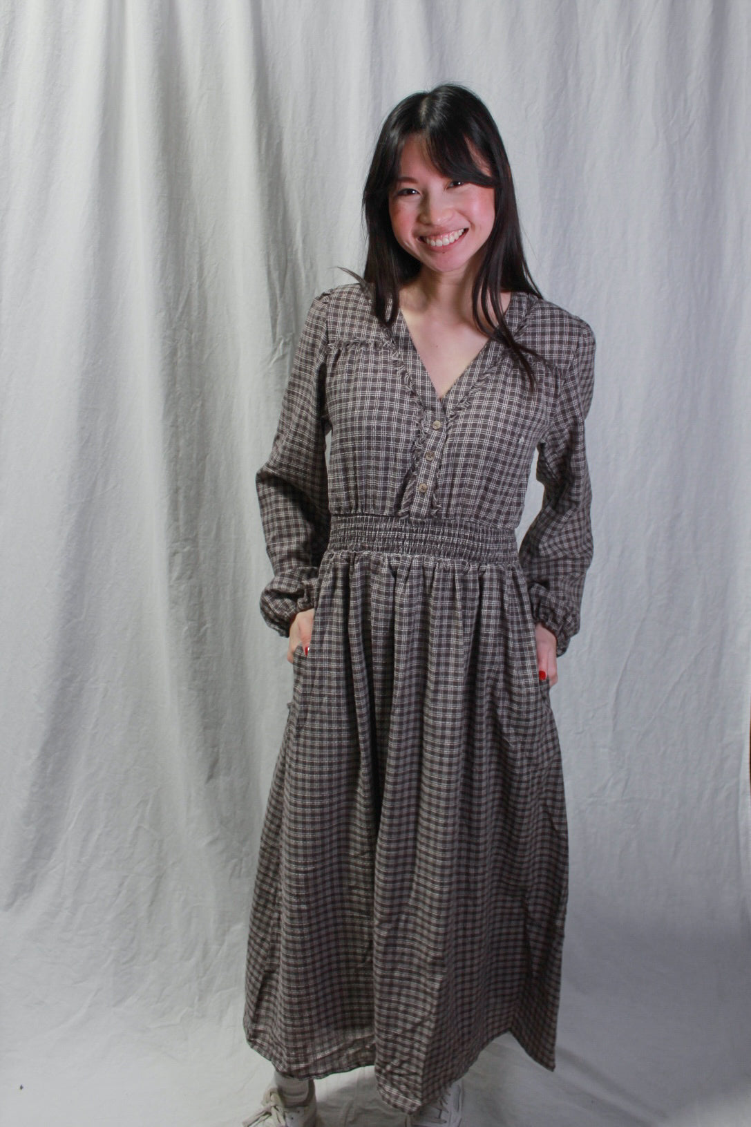 Plaid Long Sleeve Dress