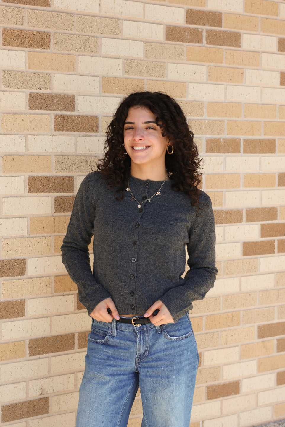 Charcoal Cardigan Sweater