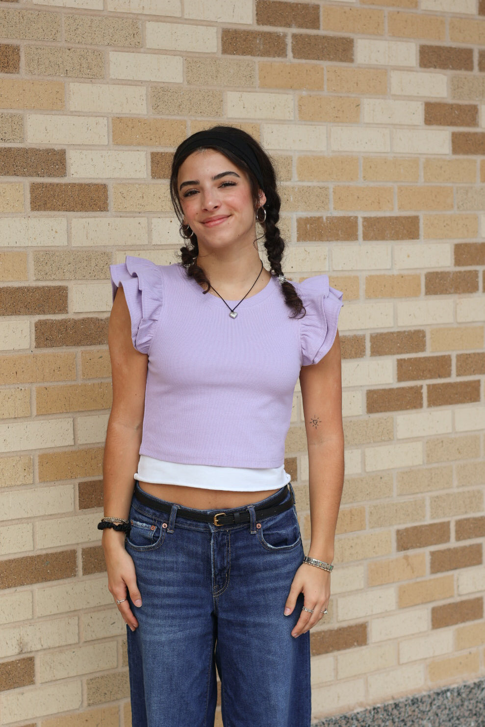 Lavender Knit Crop Top