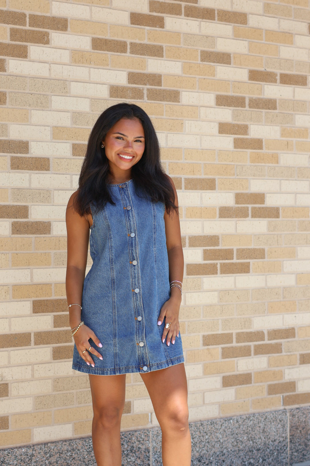 Denim Button Dress