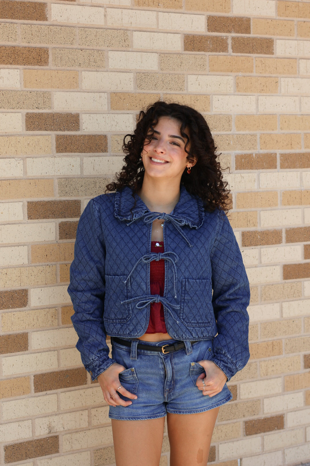 Denim Quilted Collar Jacket