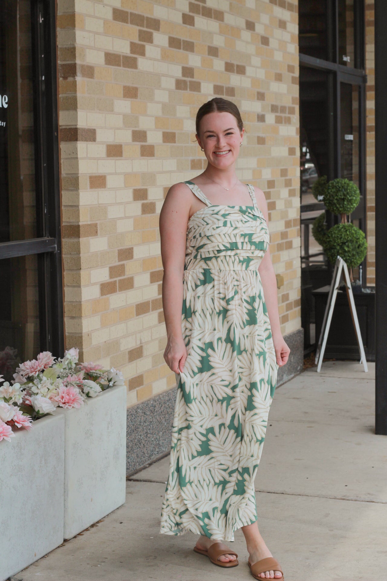 Leaf Pleated Dress