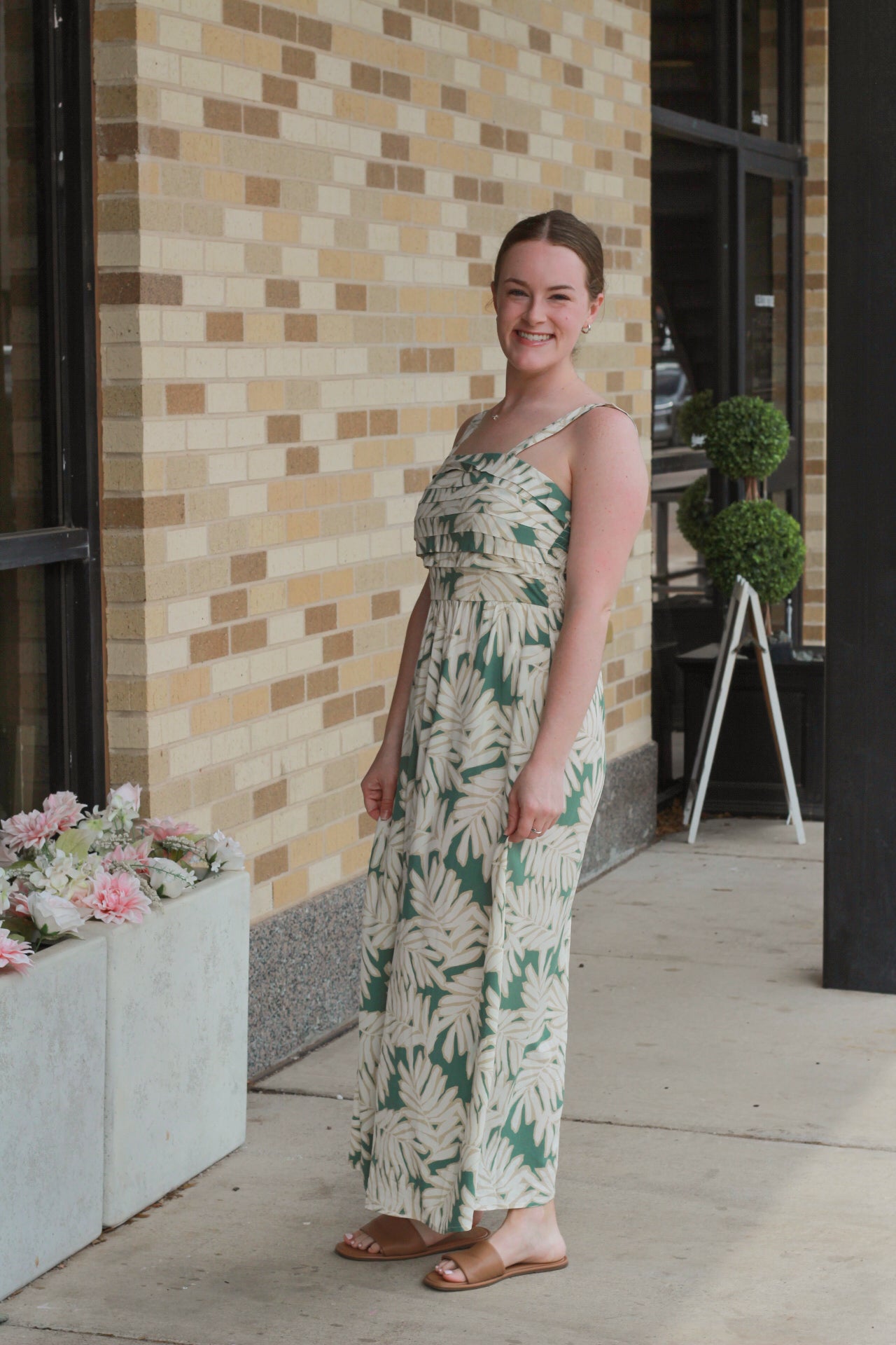 Leaf Pleated Dress