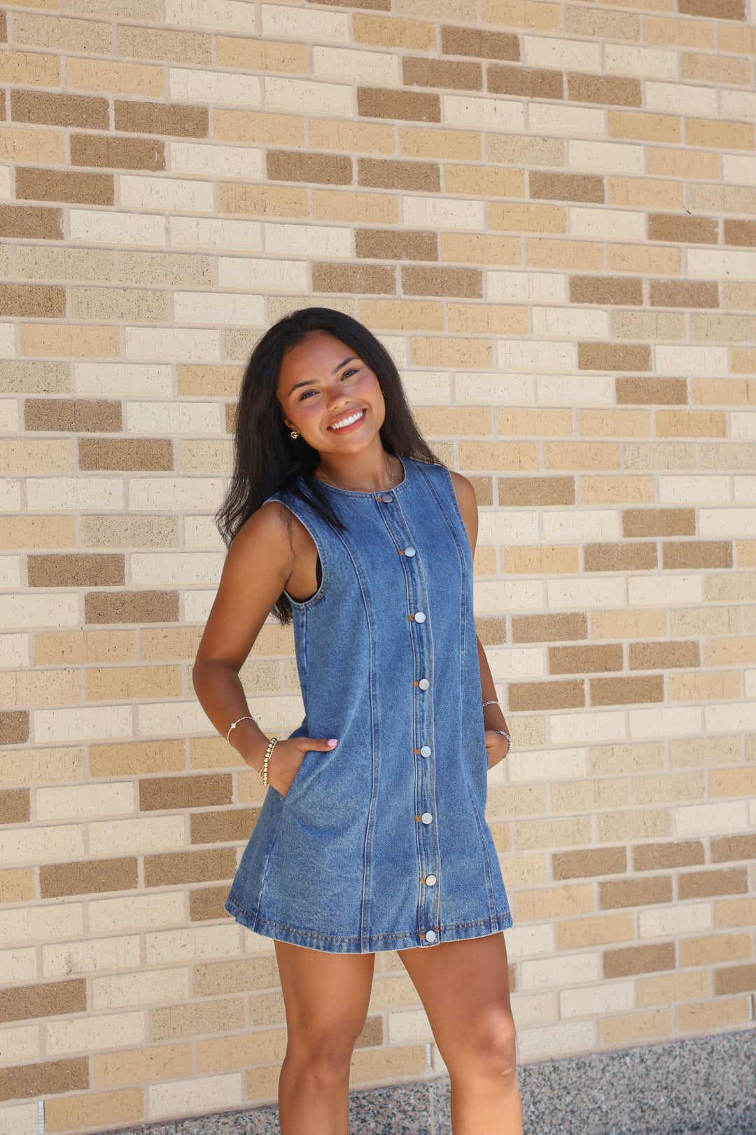 Denim Button Dress