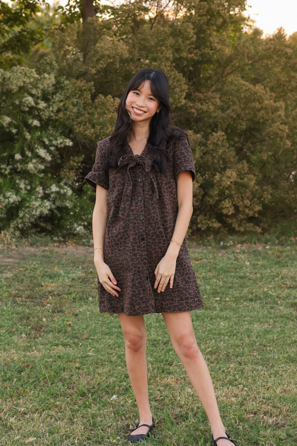 Leopard Sailor Collar Dress