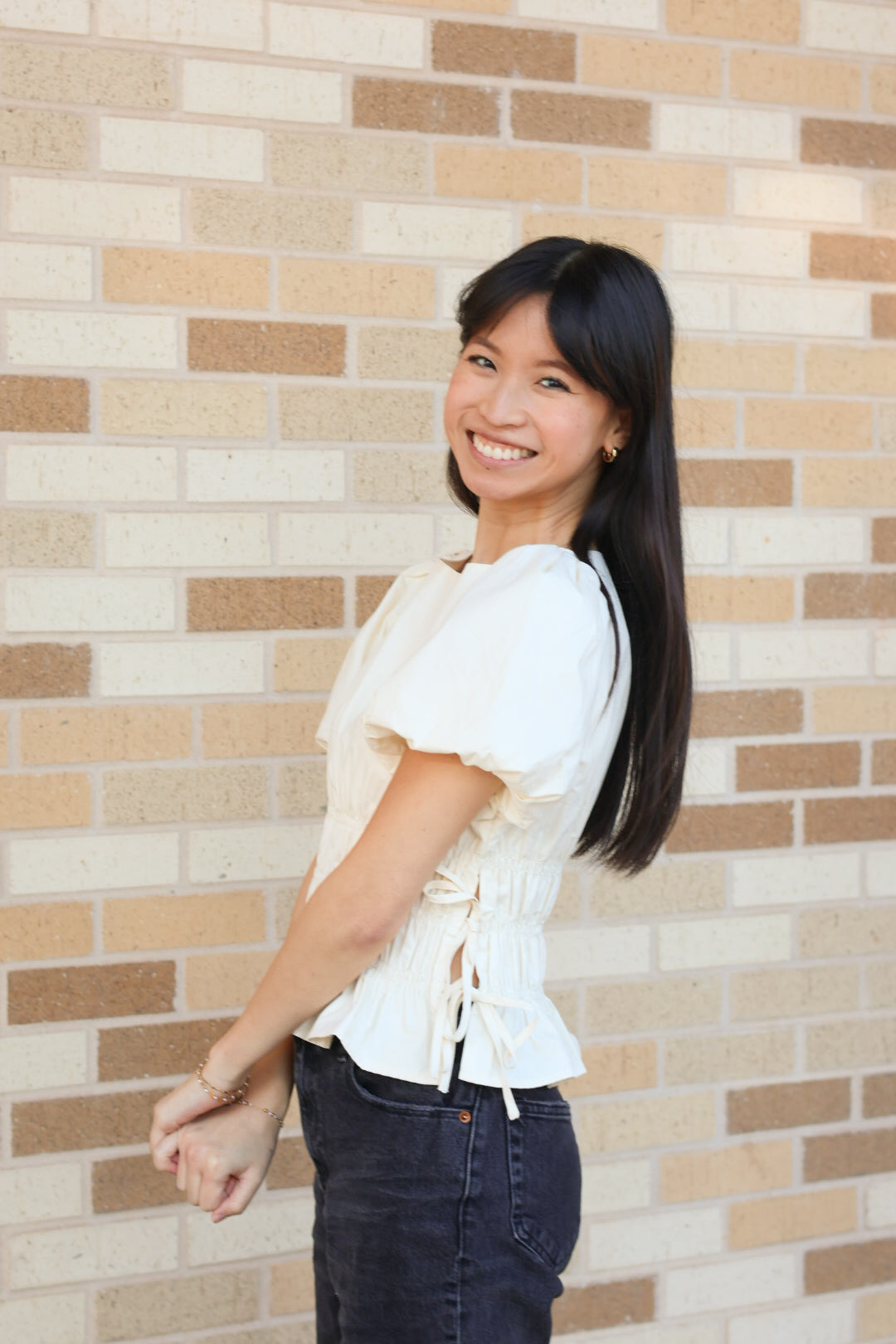 Cream Puff Sleeve Top