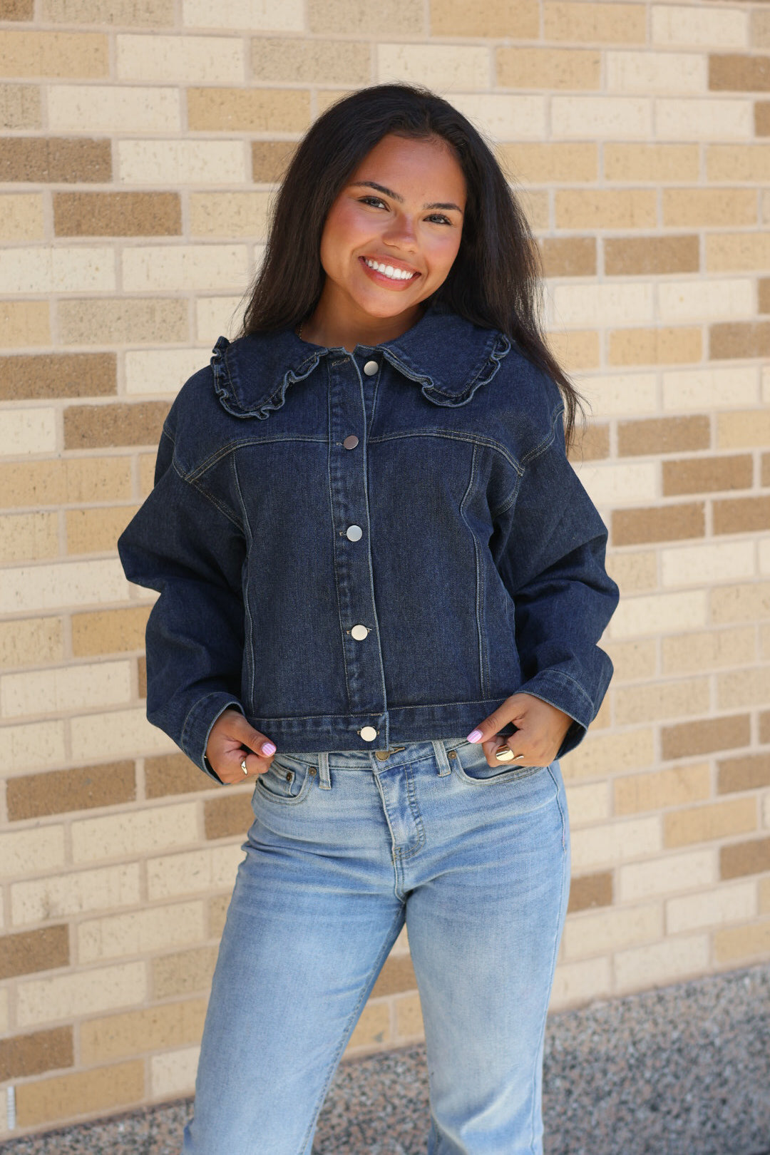 Denim Peter Pan Collar Jacket