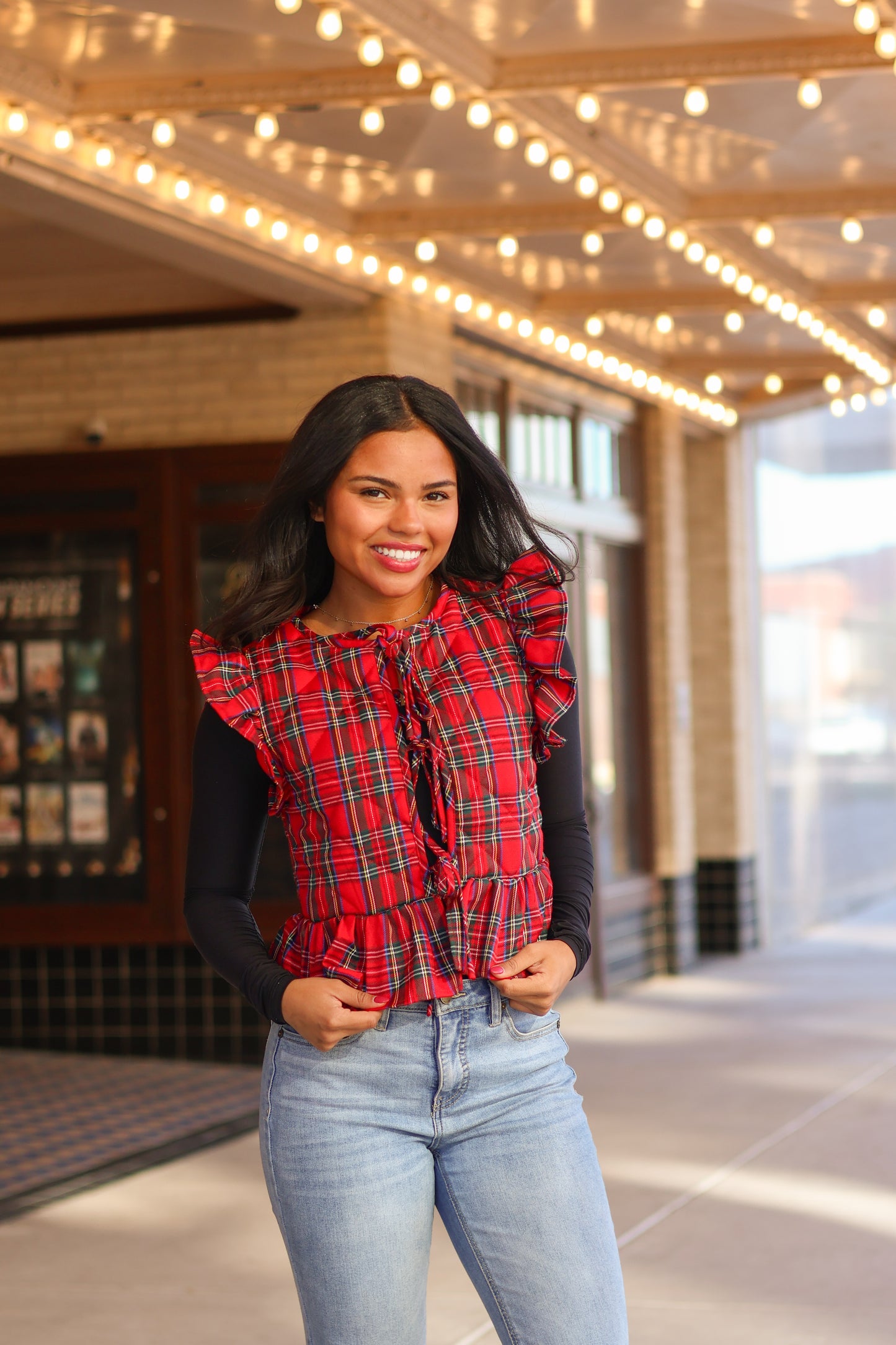 Red Plaid Quilted Vest