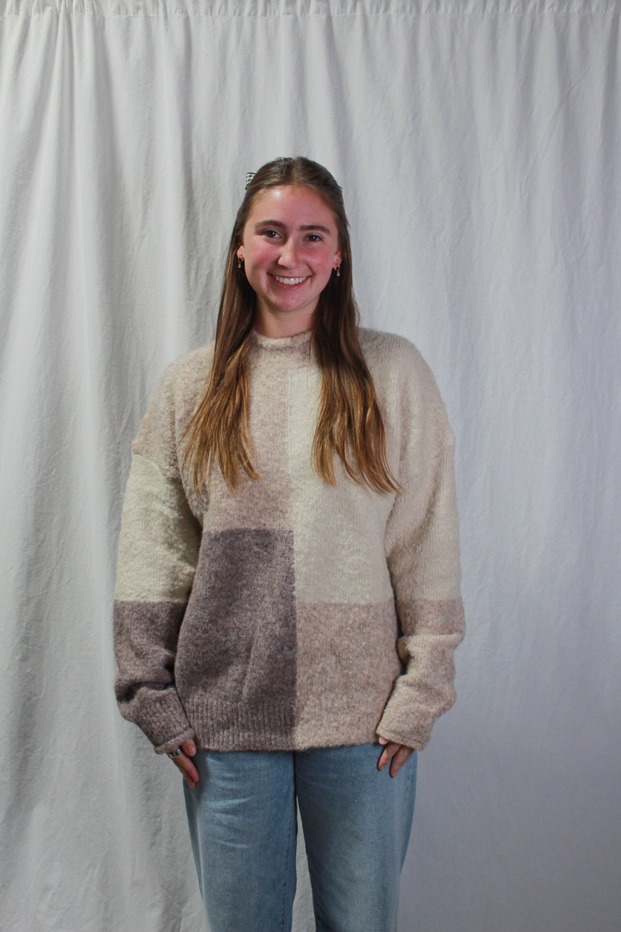 Neutral Colorblock Sweater