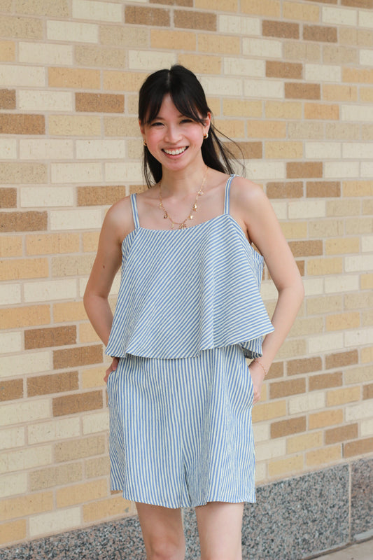 Striped Ruffle Romper